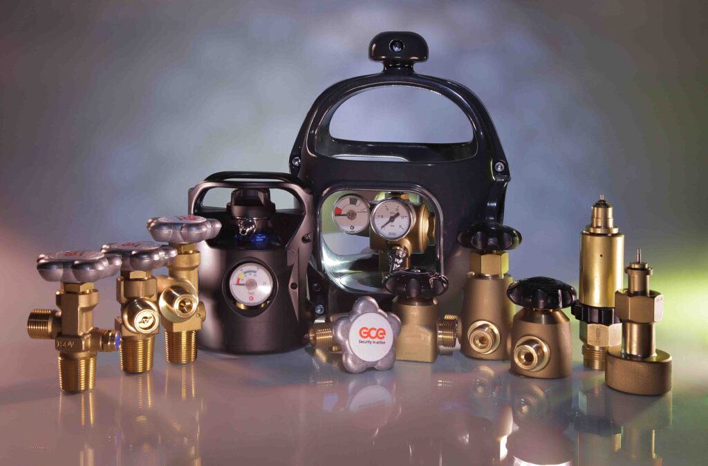 Industrial cylinder valve range text image